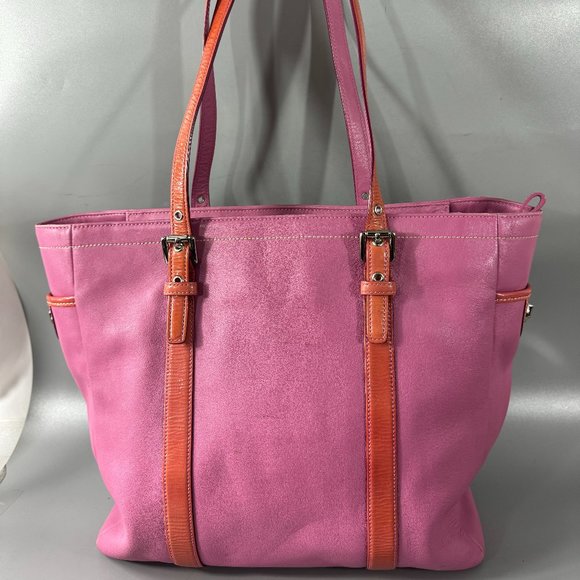 Coach #5787 Pink Leather Large Tote Bag - Picture 5 of 13